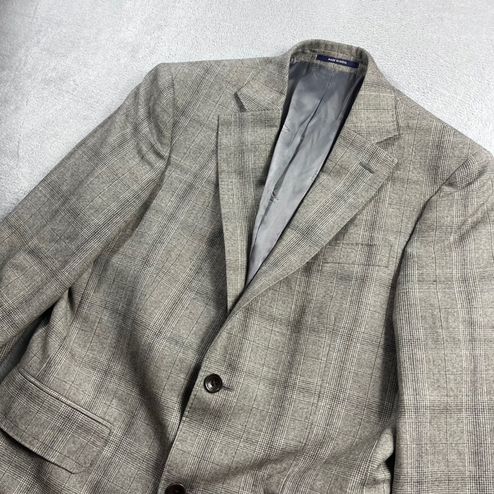 Charles Tyrwhitt Mens 36R Slim Fit Blazer Super 120s Wool Grey Plaid Jacket‎
